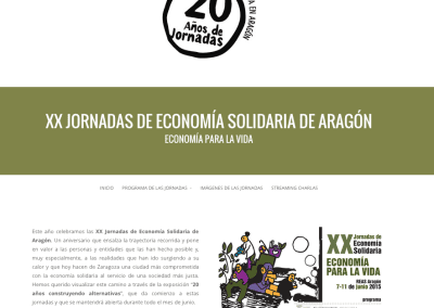 Microsite especial para las XX Jornadas de Economía Social y Solidaria de REAS Aragón
