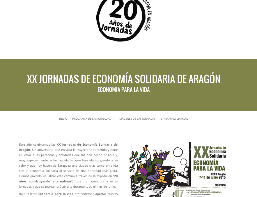 Microsite especial para las XX Jornadas de Economía Social y Solidaria de REAS Aragón