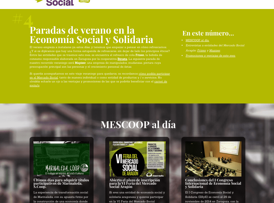 Diseño Magazine online del Mercado Social Aragón